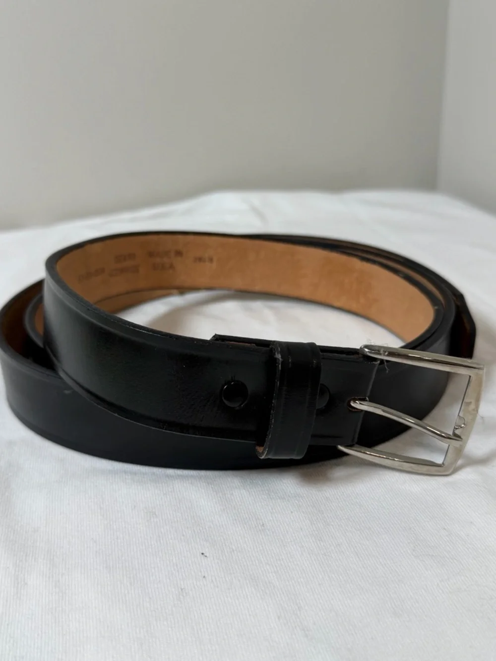 Sears Genuine Leather Cowhide Big & Tall Size 55W Genuine Black Leather Belt